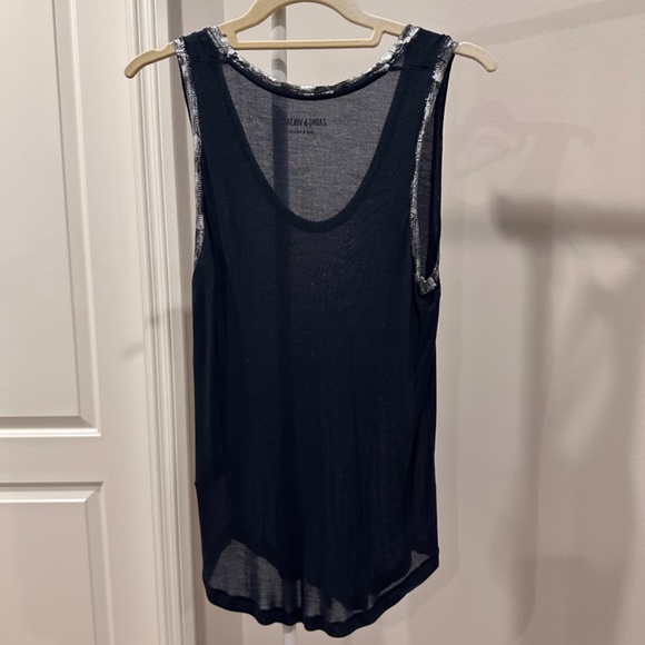 Zadig & Voltaire Tam Silver Foil Trimmed Tank - Size M - Picture 5 of 10